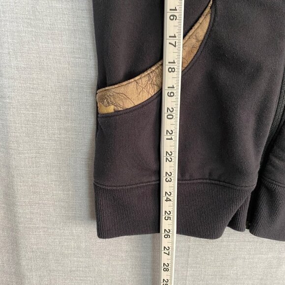 Under Armour Semi-Fitted Zip Up Hoodie Jacket Mens Large Black and Camo - Picture 10 of 10